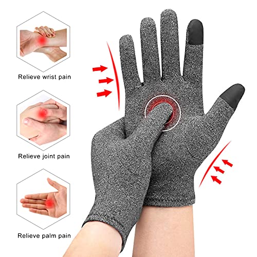 ZIEM Guantes de compresión Completa Pantalla táctil Guante de Dedo Completo Artritis reumatoide Soporte de Mano para Mujeres Hombres VIO para el Dolor Articular de la muñeca y el Pulgar