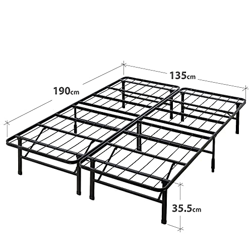 Zinus 35 cm, Base para colchón sin montaje SmartBase, estructura de cama metálica, montaje sencillo, almacenamiento debajo de la cama, 135 x 190 cm, negro