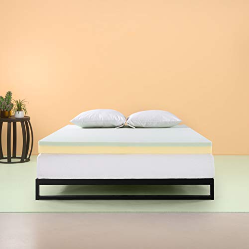 Zinus Colchón té Verde de 7,6 cm, Topper Viscoelástica con Alivio de la Presión, Espuma con certificación CertiPUR-US, Cubierta en Caja, 150 x 200 cm, Memory Foam, 200 x 150 cm