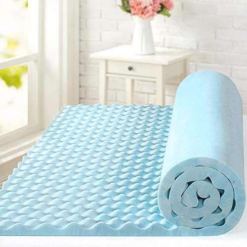 Zinus Swirl Gel Sobrecolchón de Espuma Viscolástica y Refrigeración, Diseño Refrescante y Con Circulación de Aire, Alivio de Presión, 150 x 190 cm, Certificado OEKO-TEX, para Colchón, Cama y Sofá