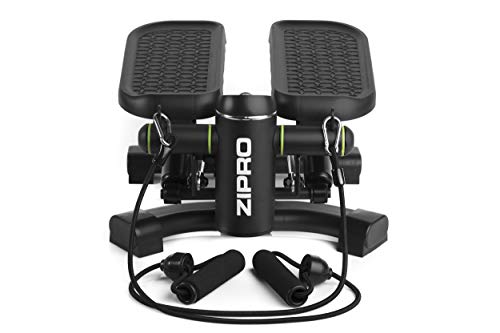 Zipro Roam Stepper - Mini máquina de fitness (incluye ordenador de entrenamiento LCD, muchas funciones, para entrenamiento en casa, swingstepper para piernas y glúteos, resistente al desgaste, Negro