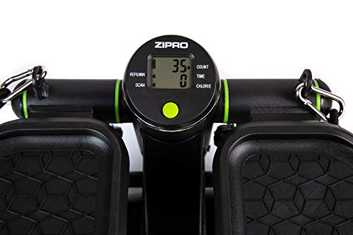 Zipro Roam Stepper - Mini máquina de fitness (incluye ordenador de entrenamiento LCD, muchas funciones, para entrenamiento en casa, swingstepper para piernas y glúteos, resistente al desgaste, Negro