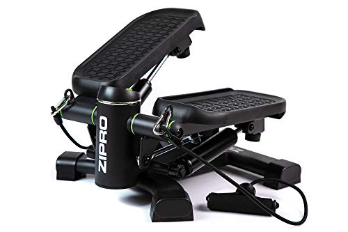 Zipro Roam Stepper - Mini máquina de fitness (incluye ordenador de entrenamiento LCD, muchas funciones, para entrenamiento en casa, swingstepper para piernas y glúteos, resistente al desgaste, Negro