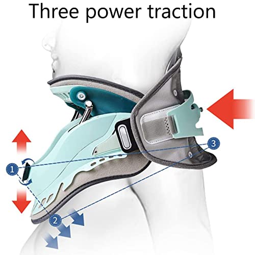 ZJWD Dispositivo de tracción de corrección de Cuello, Cuello de Estiramiento de Cuello Ajustable, para el Cuello, Hombro y Dolor de Espalda, Alivio de Fisioterapia portátil