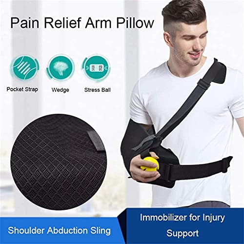 ZJWD Eslinga de Brazo para Hombro, Eslinga de abducción de Hombro, inmovilizador para Soporte de Lesiones, Almohada de Brazo para aliviar el Dolor para cirugía, dislocado, ortesis,Left