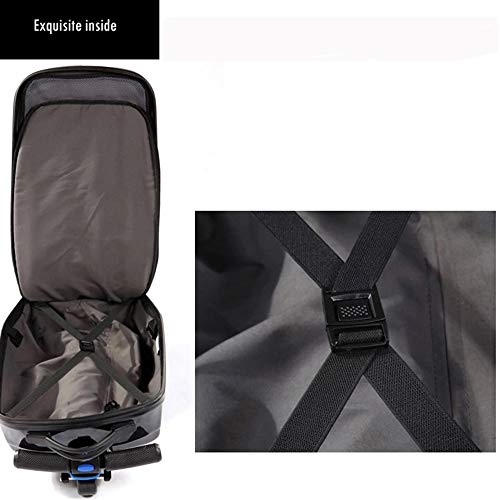 ZJY 21"Scooter de Equipaje Plegable - Altura Ajustable Pasamanos Antideslizante Estuche de PC Resistente a la presión Rueda silenciosa Impermeable de PU - para Viajes al Aire Libre, Azul Claro