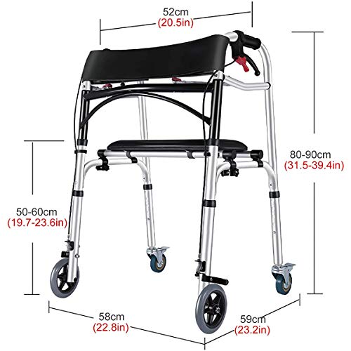 ZLH Rollator Walker De Servicio Pesado con Asiento, Estacionamiento Doble Freno, Ayuda Liviana para Caminar con Rueda Universal Y Respaldo, para Personas Mayores/Adultos/Discapacitados