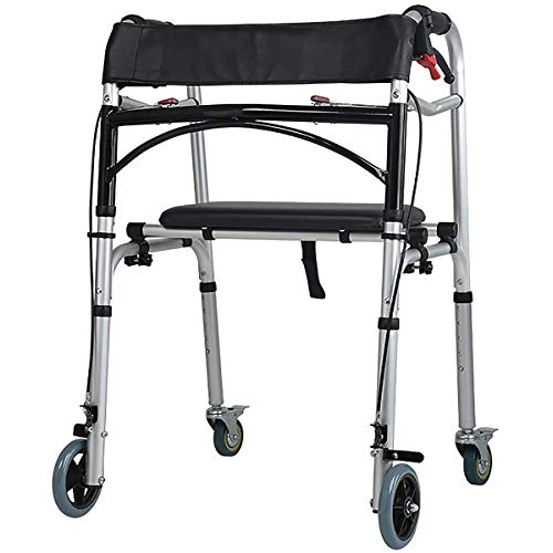 ZLH Rollator Walker De Servicio Pesado con Asiento, Estacionamiento Doble Freno, Ayuda Liviana para Caminar con Rueda Universal Y Respaldo, para Personas Mayores/Adultos/Discapacitados