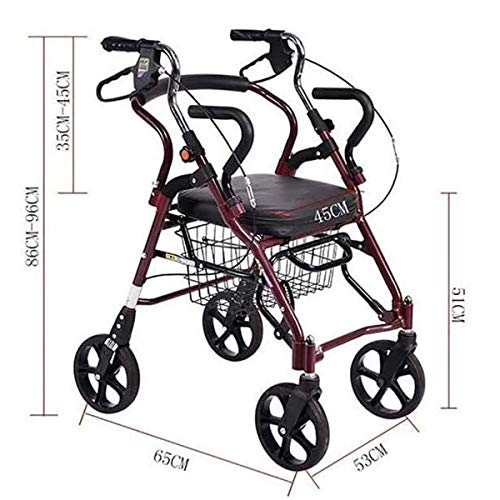 ZLH Walker for Seniors Rollator, Walker Rolling Ajustable con Asiento para Personas Mayores Discapacitadas, Pacientes con Movilidad Limitada, Estabilizador para Caminar con Cuatro Ruedas