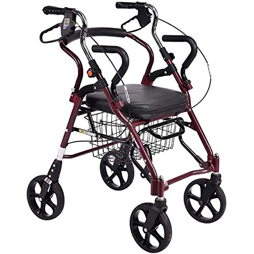 ZLH Walker for Seniors Rollator, Walker Rolling Ajustable con Asiento para Personas Mayores Discapacitadas, Pacientes con Movilidad Limitada, Estabilizador para Caminar con Cuatro Ruedas