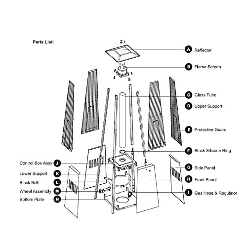 ZLRE Calentador de Patio piramidal, Calentador de propano para Patio al Aire Libre con 16 Luces LED Que cambian de Color, Calentador de Llama Visual 42000BTU