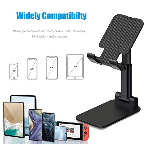 Zoeley Soporte Móvil, Multiángulo Soporte Tablet Mesa con Almohadilla de Silicona Antideslizante Soporte Dock Base Plegable para iPhone, Samsung, Huawei, Google Pixel, Xiaomi Redmi y Otras Smartphones