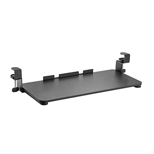 Zolda Bandeja para Teclado Extraible- Soporte Teclado Ordenador Bajo Mesa. Fácil de Instalar y Ergonómico. Bandeja Extraible Compatible con la Mayoría de los Escritorios y Mesas (Negro)