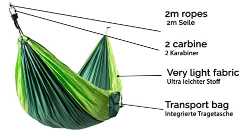 ZOLLNER Hamaca Colgante Ultraligera para 2 Personas,300x200 cm, en Otra Medida