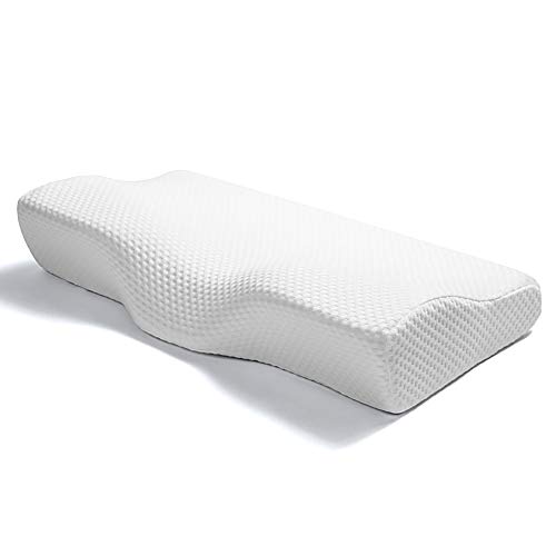 ZoneYan Mariposa Almohada Espuma Memoria, Almohada Cervical Ortopedica Viscoelastica Durmiente, Ergonómico Contorno Cojín Mariposa, Almohada Reduce Dolores Cervicales