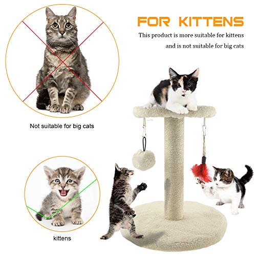 Zubita Rascadores para Gatos, Árbol para Gatos Arañazo Gatos Juguetes de Sisal Natural, Cat Toy Centro de Actividad para Gatitos, Color Beige, 28 * 28 * 29 CM