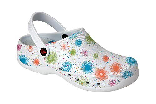 Zueco Unisex de la Marca DIAN, en eva Color Blanco Estampado - evaestam-81 (37 EU, Blanco)