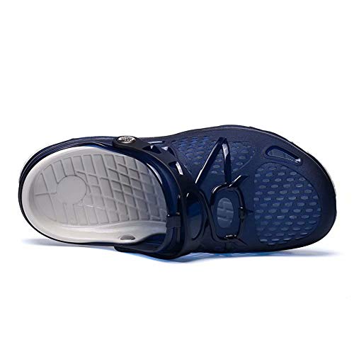 Zuecos Hombre Playa Piscina Sanitarios Enfermera Goma Verano Zapatillas de Trabajo Sandalias Negro Azul Amarillo 40-45 Azul 43