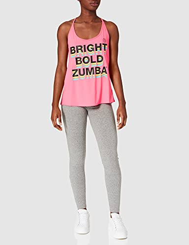 Zumba Activewear Backless Top Deportivo Dance Fitness Camisetas de Entrenamiento Tank Tops, Bright Pink, Medium Womens