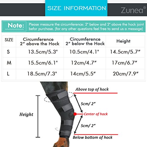 Zunea Perros caninos de pierna trasera Hock Joint Brace 2Pack Protector de pierna y soporte adicional, manga de compresión para lesiones de heridas y esguinces para curación de artritis - (negro, S)