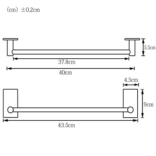 ZUNTO Toallero de Baño Adhesivo Sin Taladro Toalleros Barra Para Baño Acero Inoxidable 40cm