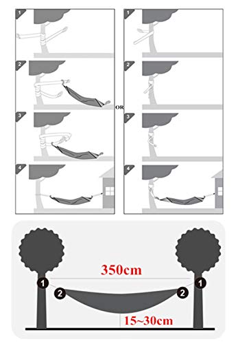 ZusFut Hamaca Colgante| Extra Larga Amplia Hamaca 275x150cm / Transpirable Algodón / 200KG Capacidad de Carga/2 Cuerdas de Nylon/Multicolor| Hamacas Jardín Hamacas Colgantes (275)