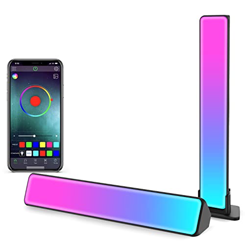 Zuukoo Smart Luces LED, RGB Tiras LED con Múltiples Efectos de iluminación y Modos de Música, Lampara Gaming, Luz de Humor, Inteligentes Flow Light Bar para PC, TV, Decoración de habitaciones