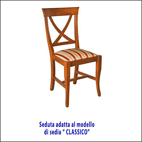 2 Asientos de Tela, Funda Acolchada para Asiento de Repuesto para Silla clásica, a Rayas Imperio (37,5 x 33 cm)