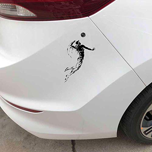 2 unids etiqueta engomada del coche jugador de voleibol deportes chica mujer decoración vinilo coche styling etiqueta negro/plata interesante 10. 2cm * 17cm-plata