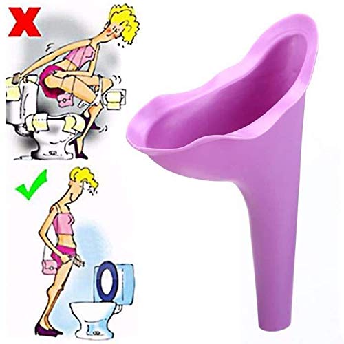 2X Urinario Femenino Urine Female Dispositivo de Urinación Orina Orinar de Pie Portátil Mujer Viajar Camping Senderismo Servicios Baños Públicos, Púrpura