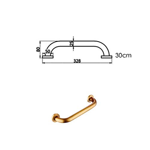 30 cm Asas de Seguridad Doradas Latón, Barra de Seguridad para Bañera,Ducha Antideslizante Barra de Agarre