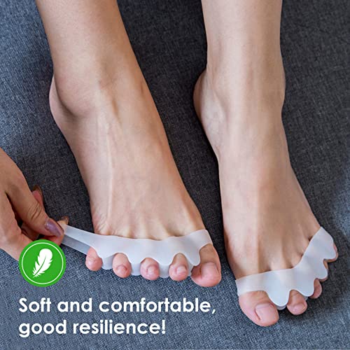 4 Par Separador Dedos Pie, Gullnest Corrector para Dedos Toe Hallux Valgus, 0% BPA Silicona Gel Mejorada, un Tamaño Adecuado para todos, hallux valgus