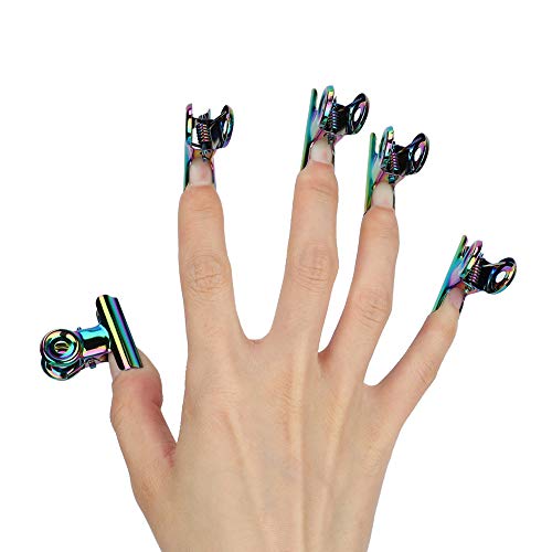 5 Pcs Clips de Uñas, Clip para Sombrero Accesorios de Moda, Pinzas de Extensión para Uñas Curve C, Clip de Fijación Pegamento de Cristal Herramienta Pinzas Sujeción Arte Uñas de Acero Inoxidable