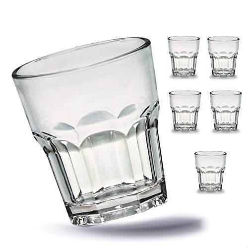 6 pcs vidrio Vaso fiesta 0,24 L de cristal apilable de policarbonato irrompible