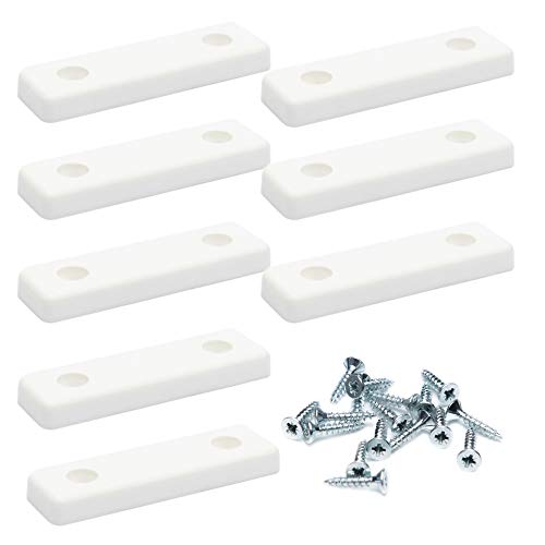 8 x separadores del suelo/almohadillas para muebles/patas para muebles para atornillar | sossai® MG2 | Color: blanco | Tamaño: 50x14x5 mm | Incl. tornillo