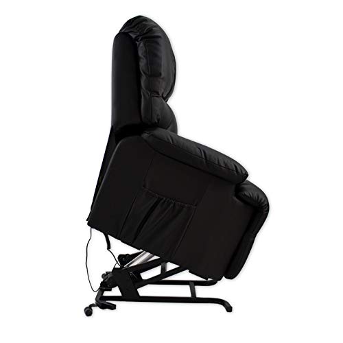 ABDC NEW Delta Shop - Sillon Masaje Relax LEVANTAPERSONAS 8 Motores + Calor Lumbar - Color Negro