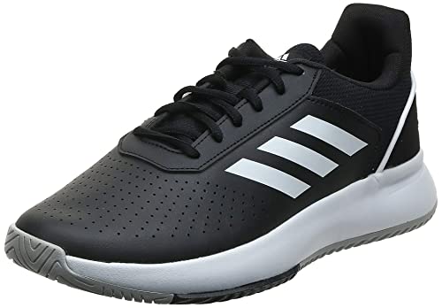 adidas Courtsmash, Tennis Shoe Hombre, Core Black/Cloud White/Grey, 43 1/3 EU