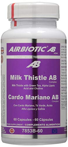 Airbiotic AB Cardo Mariano AB Complex, Cápsulas hierbas para la función hepática, 60 cápsulas