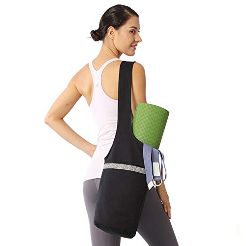 Allowevt Bolso para colchoneta de Yoga Bolso para colchoneta de Ejercicio de Yoga de Lona Bolso Tipo Bandolera con Bolsillo Grande y Bolsillo Lateral Se Adapta a la mayoría de los tamaños Steadfast