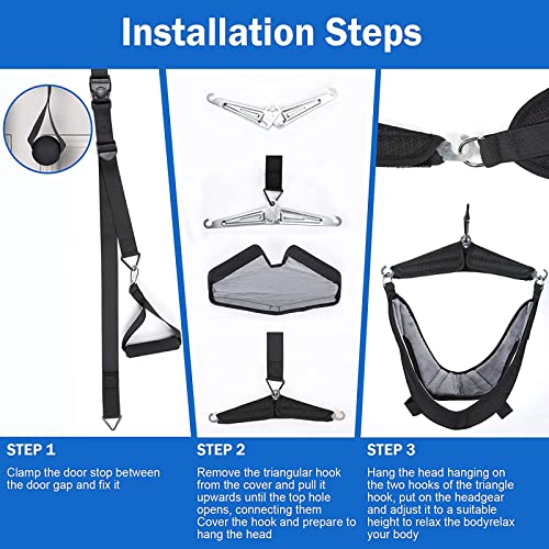 ALLWIN Estirador De Cuello Dispositivo De Tracción Cervical, Hamaca para Aliviar El Dolor De Cuello, Dispositivo De Tracción Cervical sobre La Puerta para Descompresión Espinal