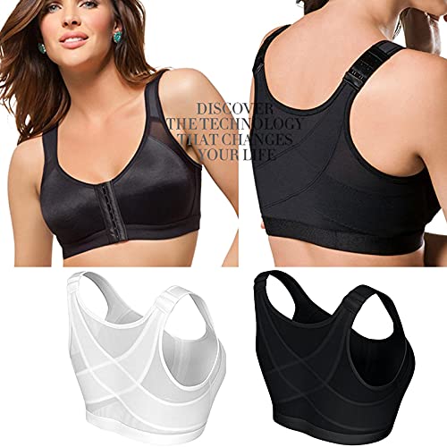 ALMAK Sujetador de apoyo de postura inalámbrico transpirable cierre frontal ropa interior ajustable cierre frontal comodidad completa para mujeres yoga deportes