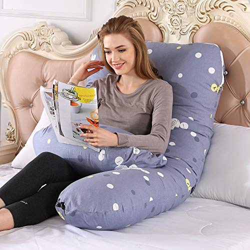 Almohadas de Embarazo con Funda Lavable, Cuerpo Completo en Forma de U Almohada de Maternidad Cómoda y Relajante (MiG)