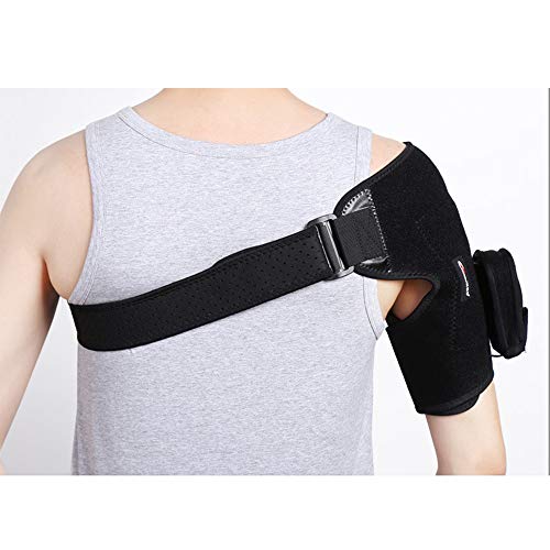 Almohadilla térmica para hombros con masajeador de vibración, apagado automático, soporte calefactable para envoltura para el manguito rotador, articulación del tendón, lesión, artritis, alivio del