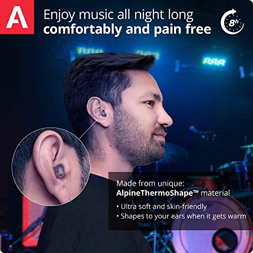 Alpine MusicSafe Tapones para los oídos para músicos - Mejora tu experiencia musical con dos filtros intercambiables - Protección auditiva Hipoalergénico - Tapones reutilizables - Transparente