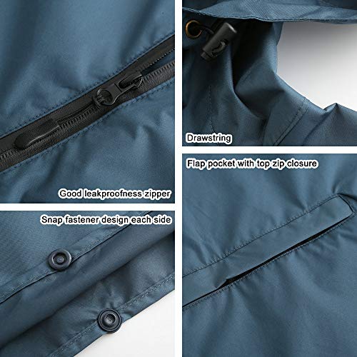 Anyoo Ligero Impermeable Impermeable Impermeable Reutilizable Poncho con Capucha Impermeable