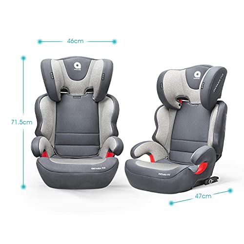 APRAMO OSTARA FIX Silla de Cohce Grupo 2/3 con Connector ISOFIX Infantil Asiento de Automóvil para Niños de 15 a 36kgs (Plata satinada)