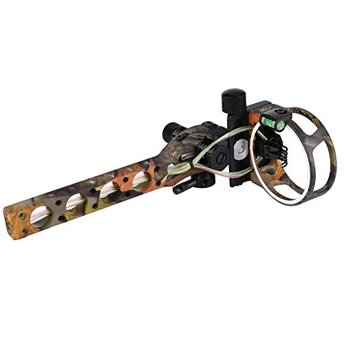 Arco Compuesto Campo Tiro con Arco Vista 5 Pin Luz Flecha Resto Clicker Ajustable Camo/Negro con luz LED(Color Camuflaje)