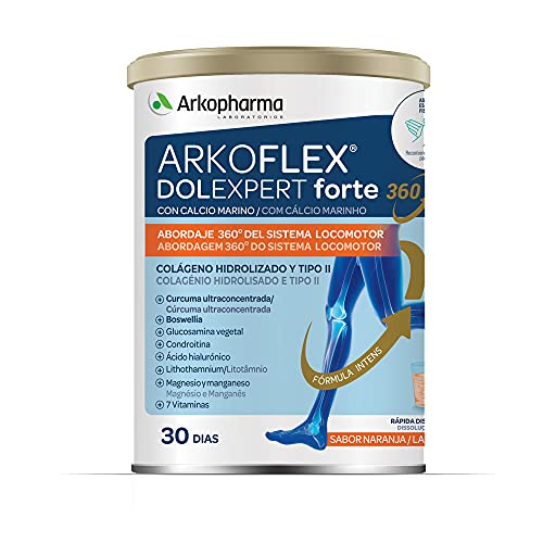 Arkopharma Arkoflex Dolexpert Forte Colágeno Hidrolizado, Bote 390 gr, Abordaje 360º del Sistema Locomotor, Buen Funcionamiento de Articulaciones, Huesos, Cartílagos, Músculos y Tendones