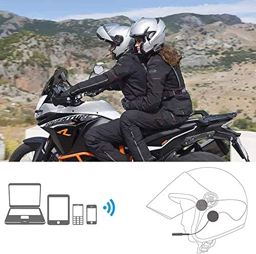 Auriculares Motocicleta Cascos Bluetooth 5.0 Inalámbricos, Auriculares EDR,con micrófono,Altavoz Impermeable para Casco de Motocicleta para Montar/Esquiar (Manos Libres/Respuesta automática/GPS)