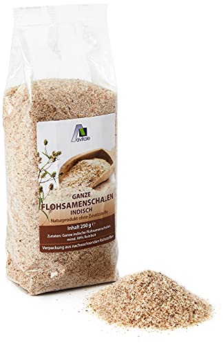 Avitale Cuencos de semillas de pulgas de la India, 99 % de pureza, rico en fibra, calidad alimentaria probada de la India, envasados en Alemania, 1 unidad (1 x 250 g)